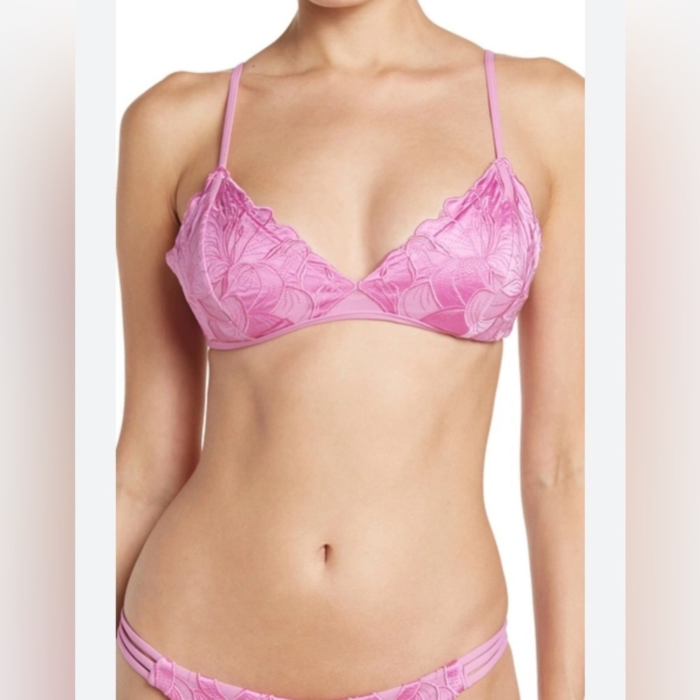 L*SPACE Revolve Jean Bikini Top in Rosebud